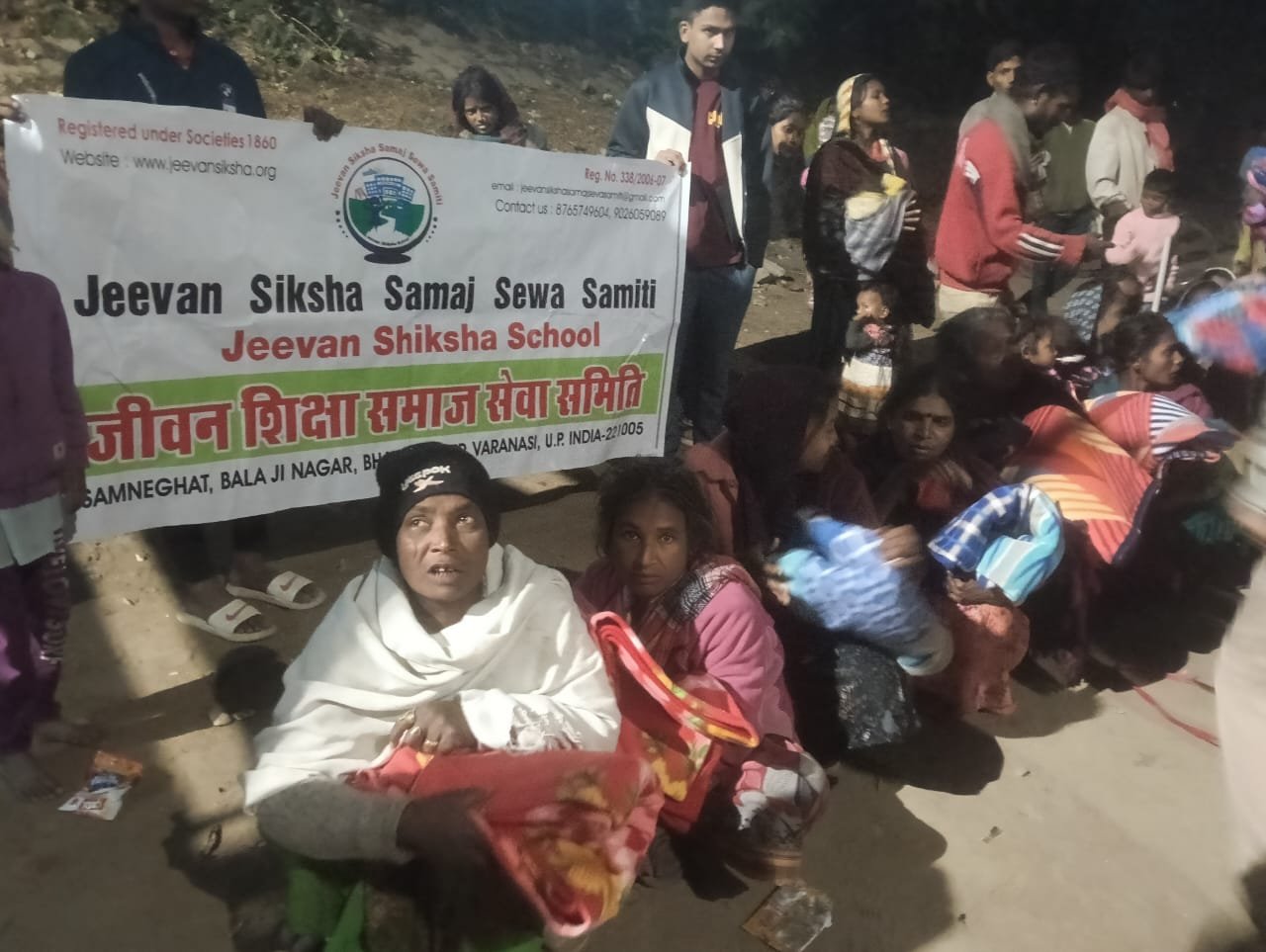 Distribution of blankets to people in slums and shanties