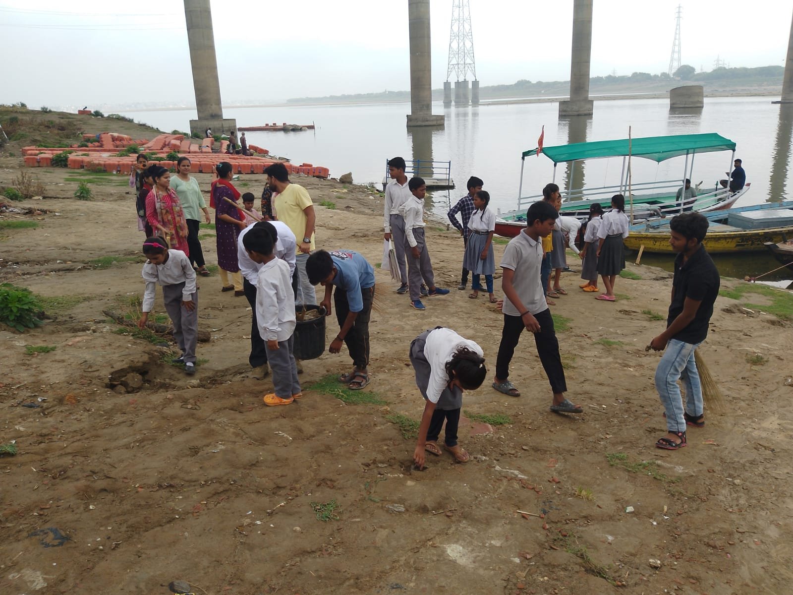 Ganga cleaning and yoga in Yoga diwas